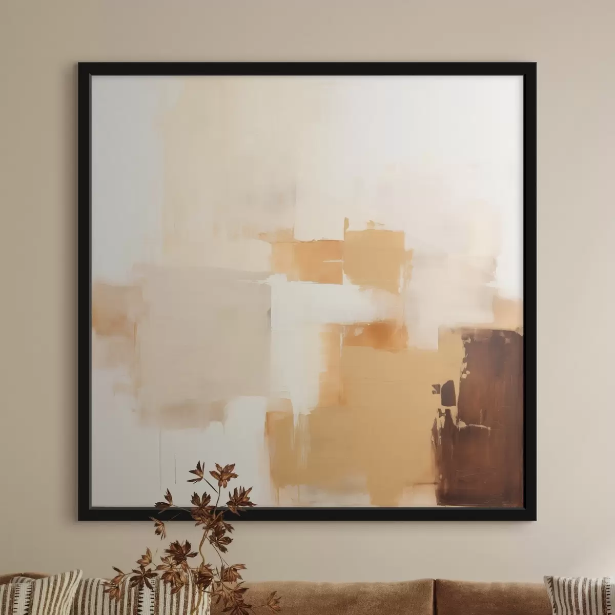 Poster Formes géométriques beiges et marron dans un style abstrait f46306