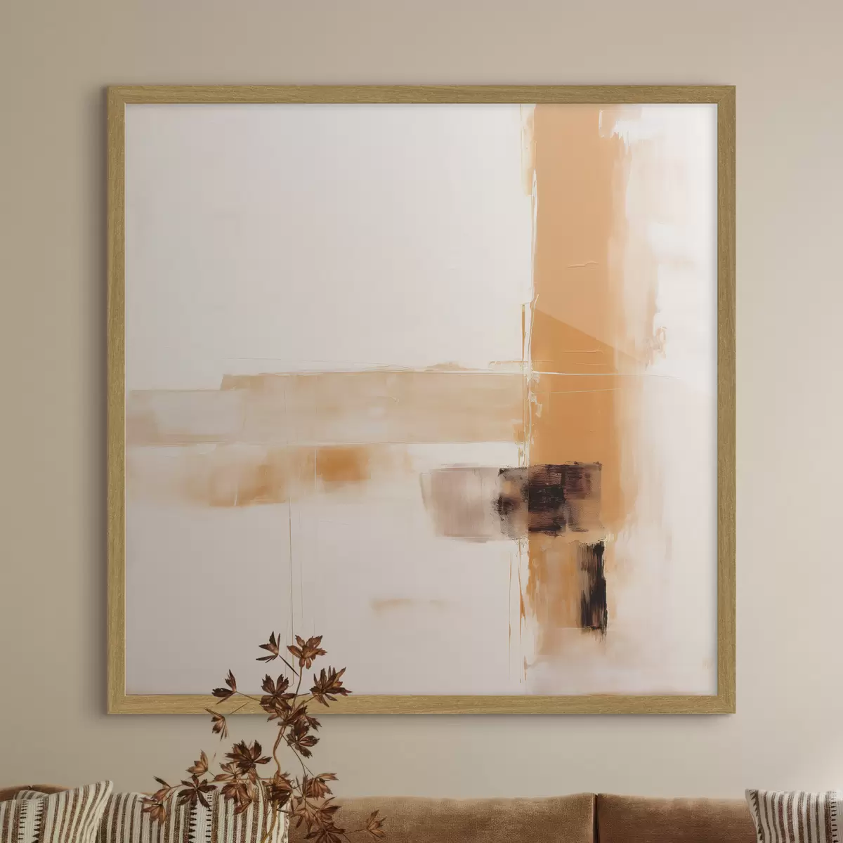 Poster Abstraction orange et marron f46307