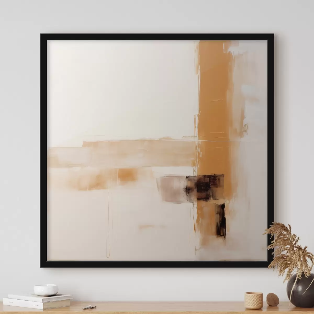 Poster Abstraction orange et marron f46307