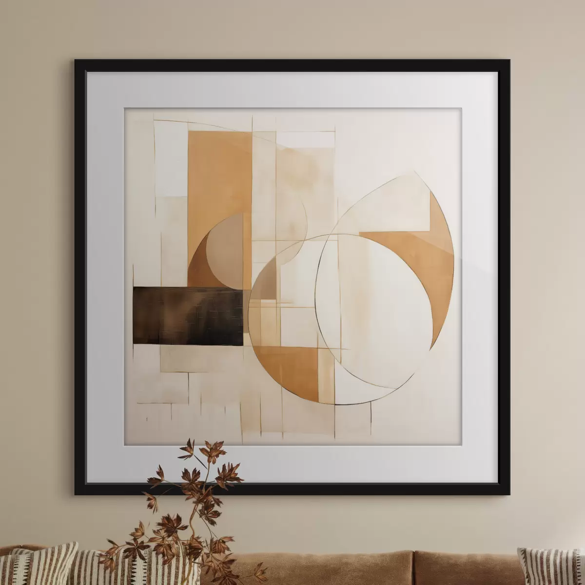 Poster Composition abstraite minimaliste dans des tons chauds f46321