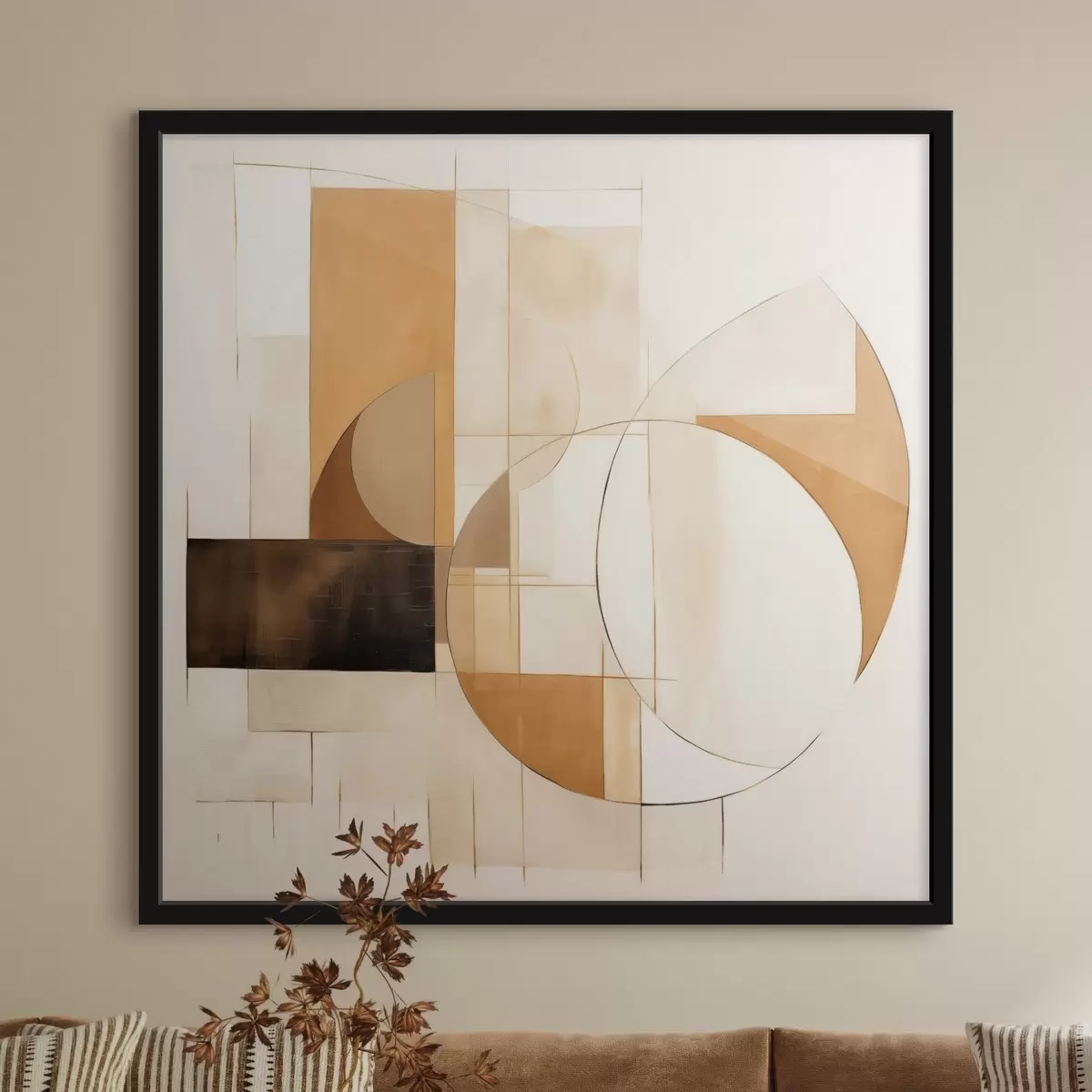Poster Composition abstraite minimaliste dans des tons chauds f46321