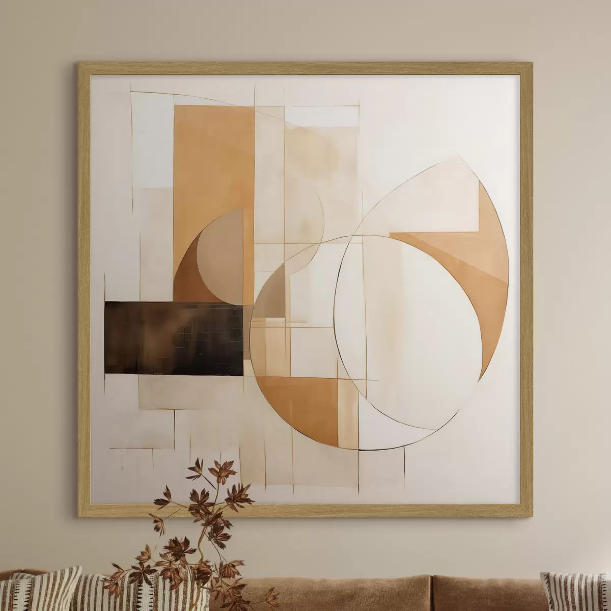 Poster Composition abstraite minimaliste dans des tons chauds f46321