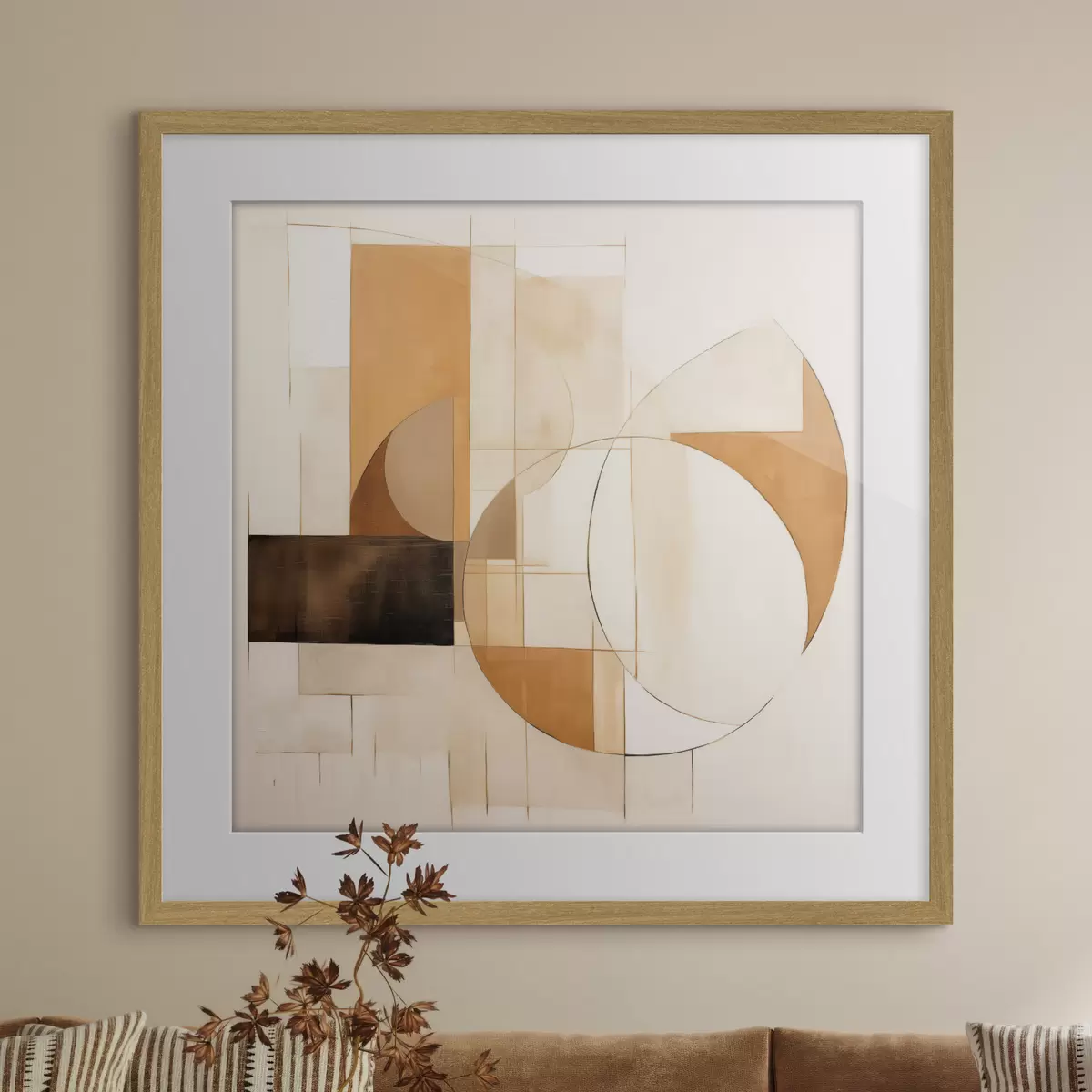 Poster Composition abstraite minimaliste dans des tons chauds f46321