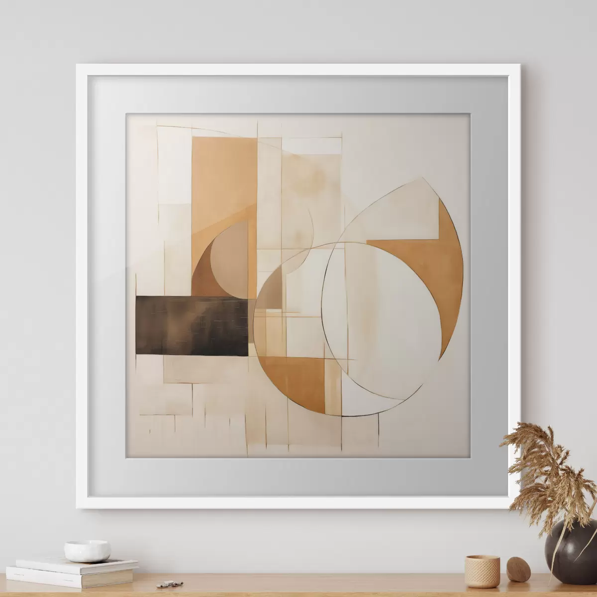 Poster Composition abstraite minimaliste dans des tons chauds f46321