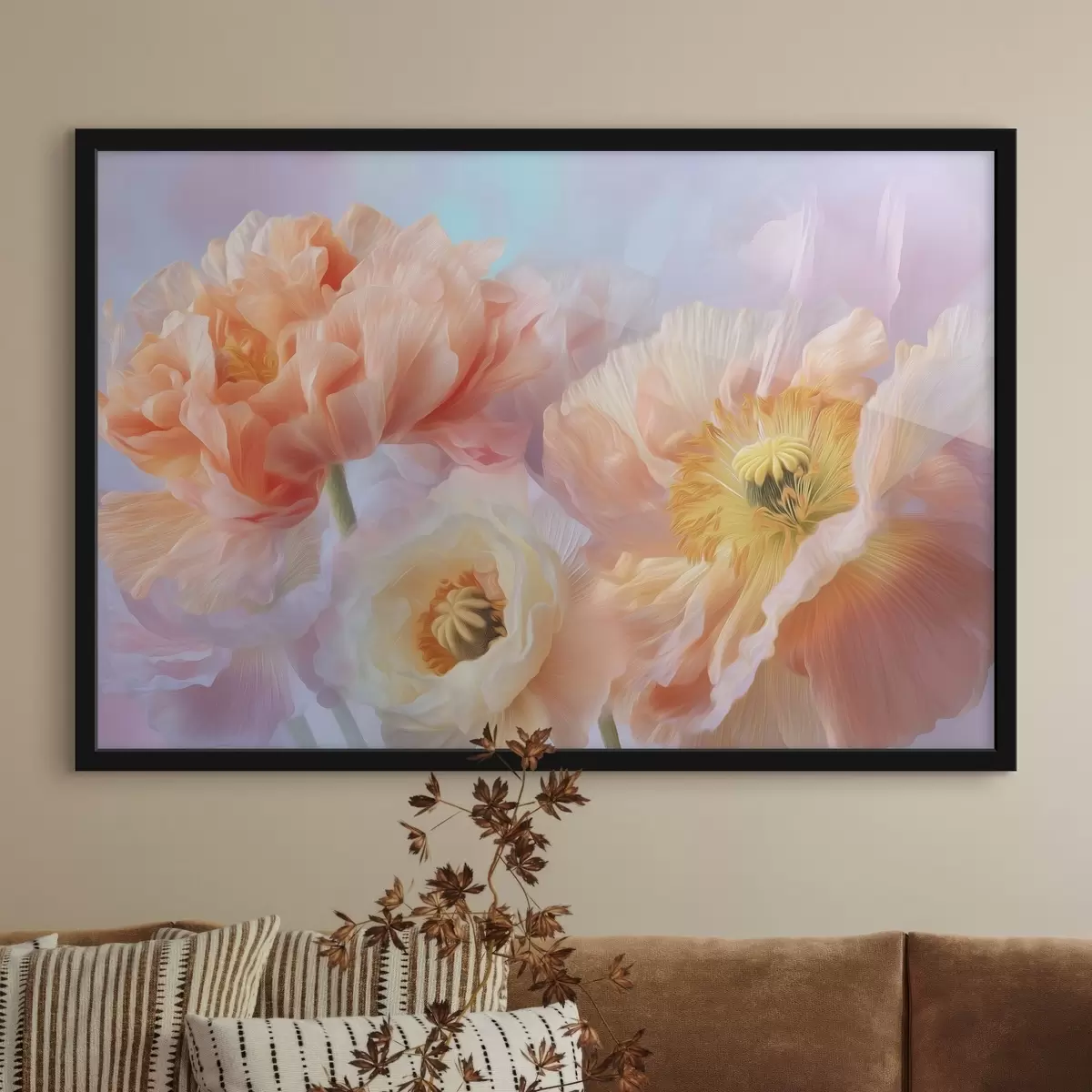Poster Fleurs délicates aux tons pastel avec un éclairage doux f46160