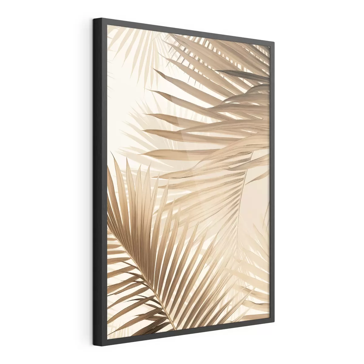 Poster Feuilles de palmier abstraites dans des tons bruns, tropical, botanique, nature, minimaliste, élégant, design moderne f46275