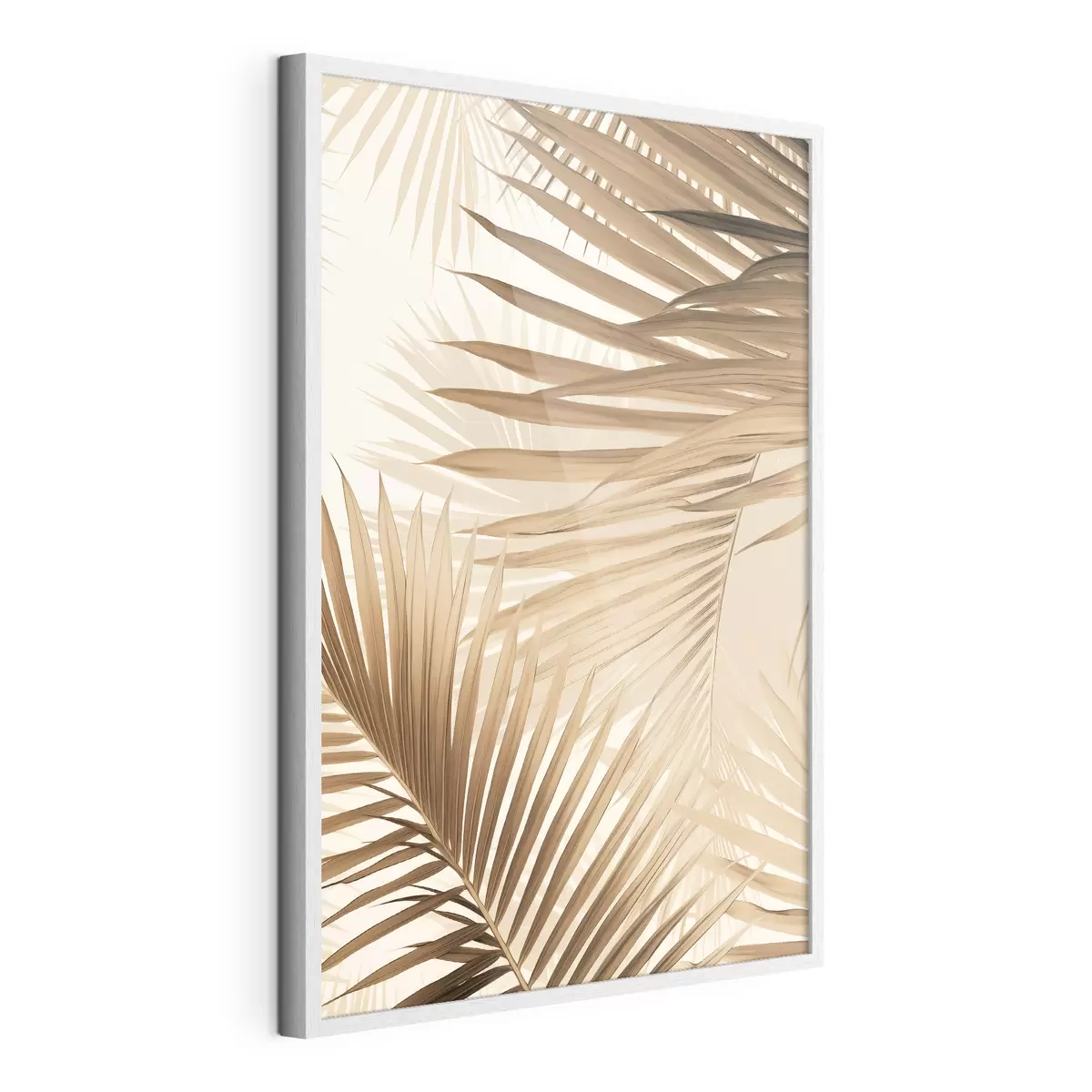 Poster Feuilles de palmier abstraites dans des tons bruns, tropical, botanique, nature, minimaliste, élégant, design moderne f46275