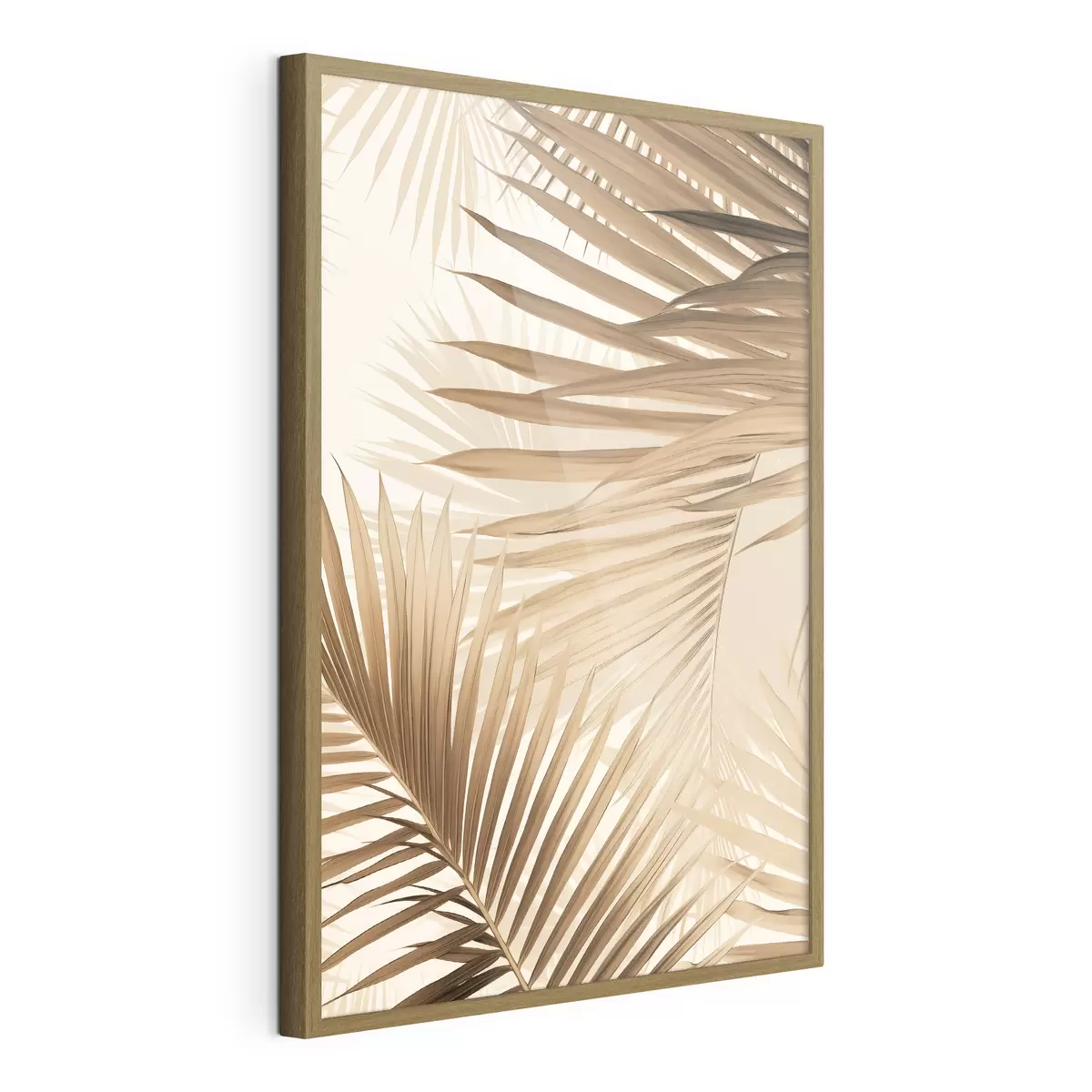 Poster Feuilles de palmier abstraites dans des tons bruns, tropical, botanique, nature, minimaliste, élégant, design moderne f46275