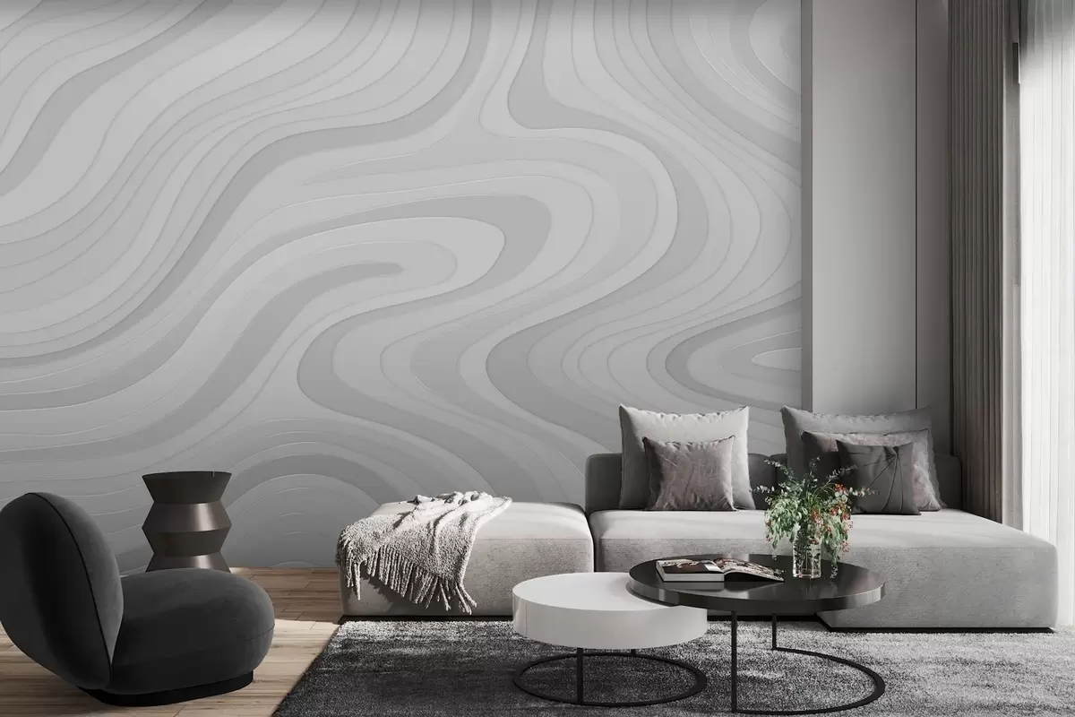 Papier peint vagues abstraites dans les tons gris w04813v1 buy France - Uwalls.fr Papier peint vagues abstraites dans les tons gris w04813v1