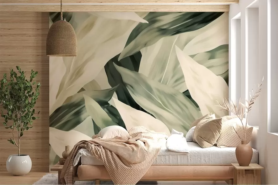 Papier peint Feuilles peintes w04799