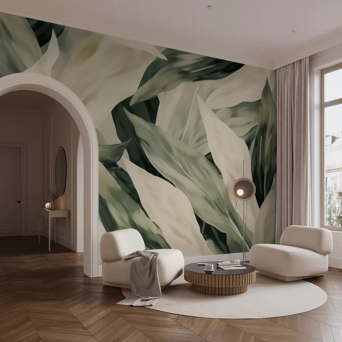 Papier peint Feuilles peintes w04799