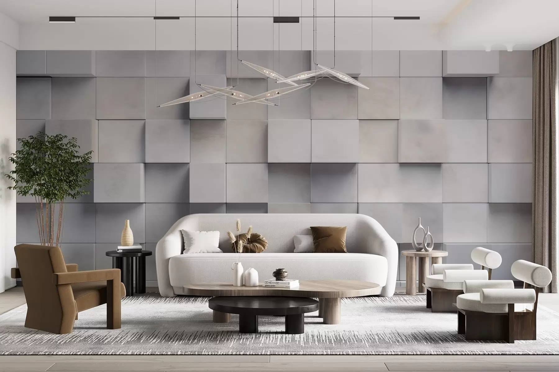 Papier peint Blocs carrés w04806