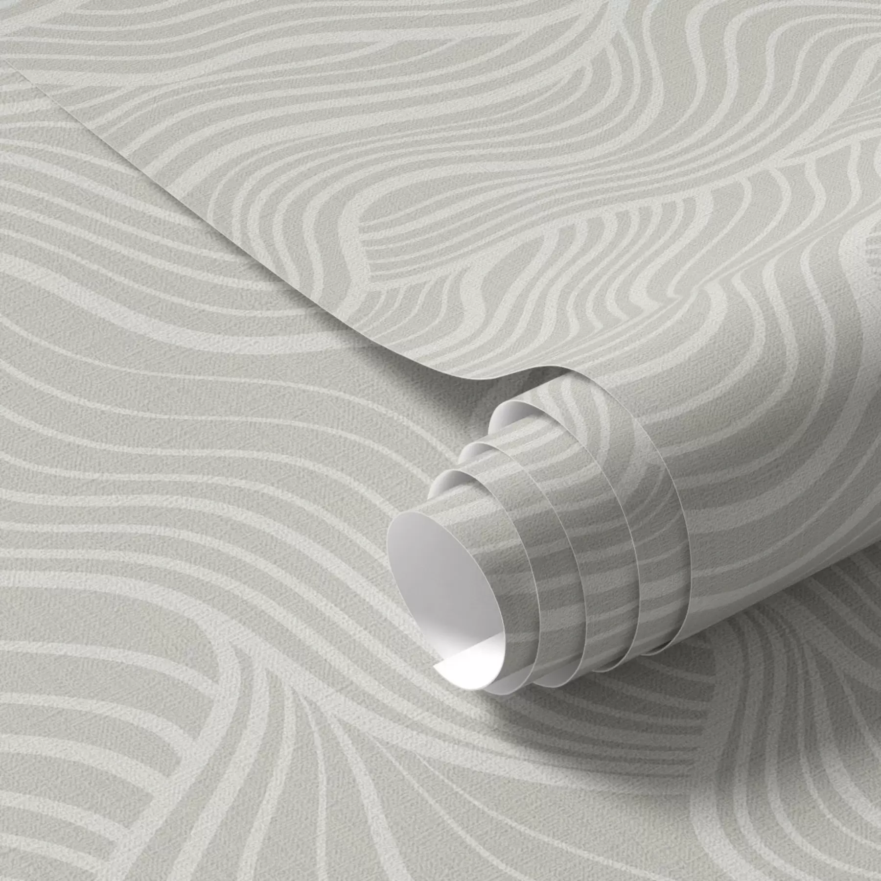 Papier peint Vagues sur fond gris-olive avec texture tissu a00681