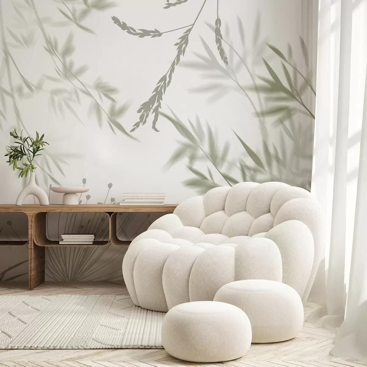 Papier peint Silhouettes de feuillage w04850