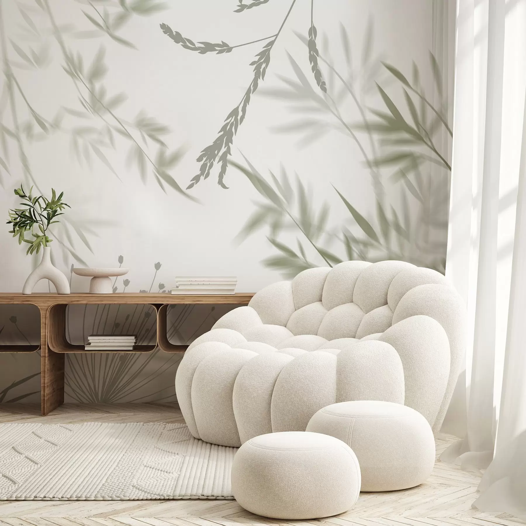 Papier peint Silhouettes de feuillage w04850