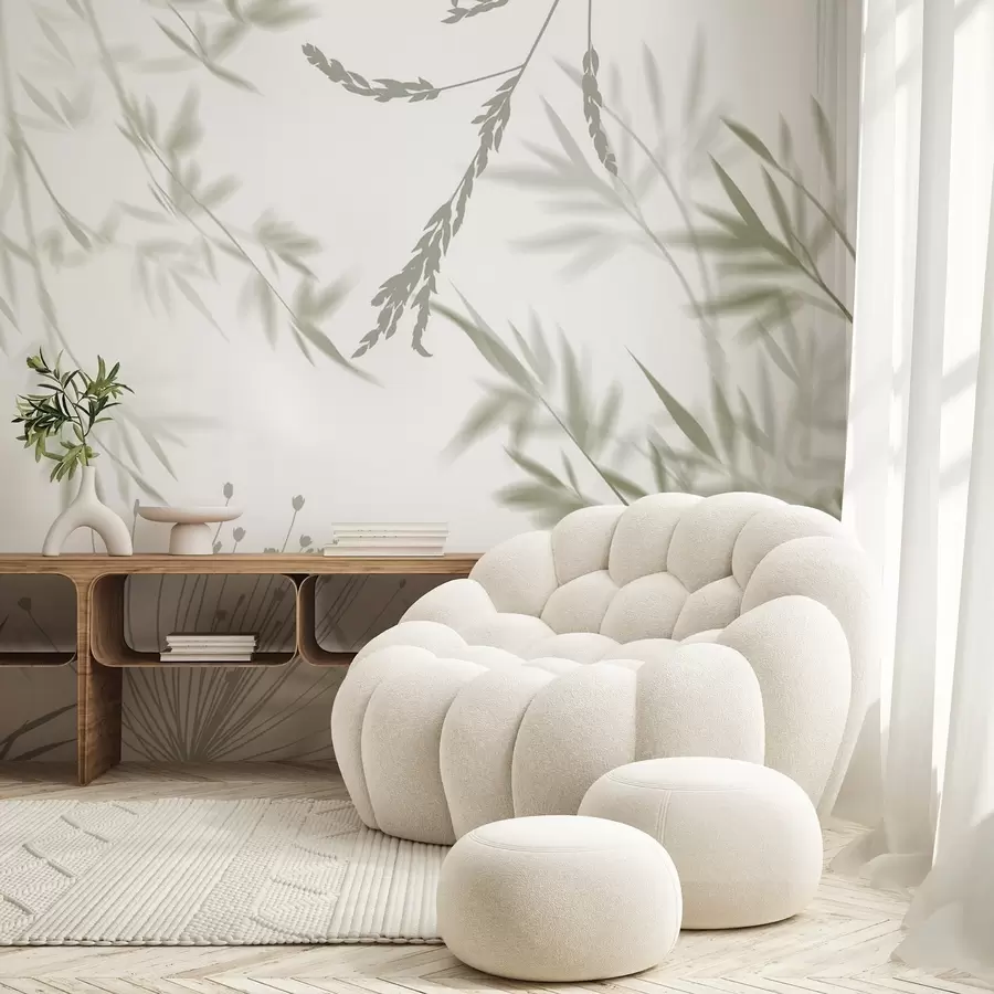 Papier peint Silhouettes de feuillage w04850 buy France - Uwalls.fr Papier peint Silhouettes de feuillage w04850