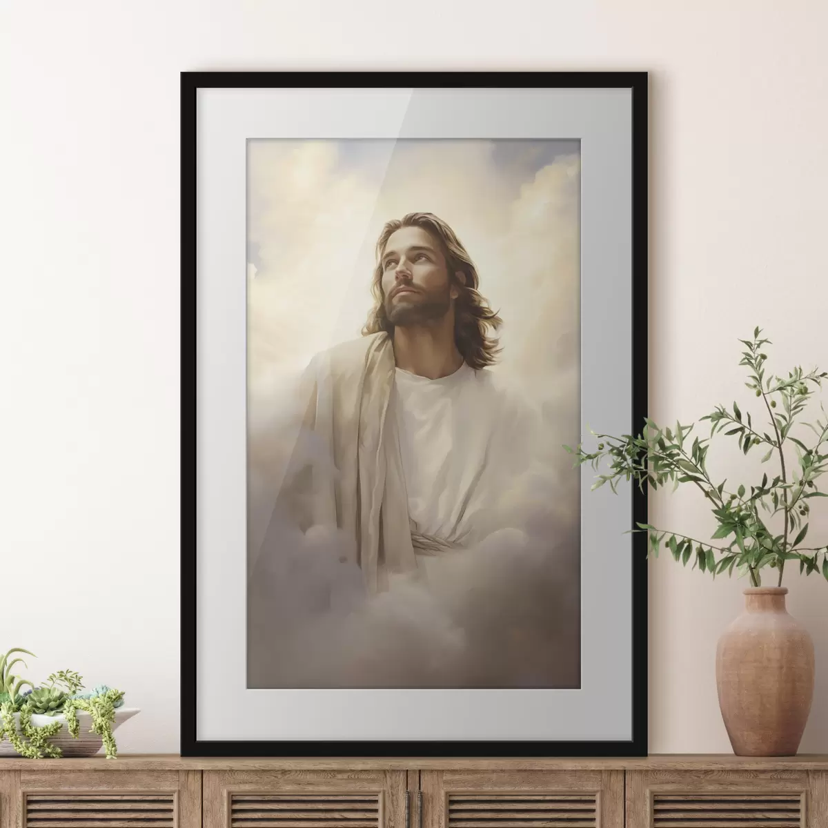 Poster Jésus parmi les nuages f46445
