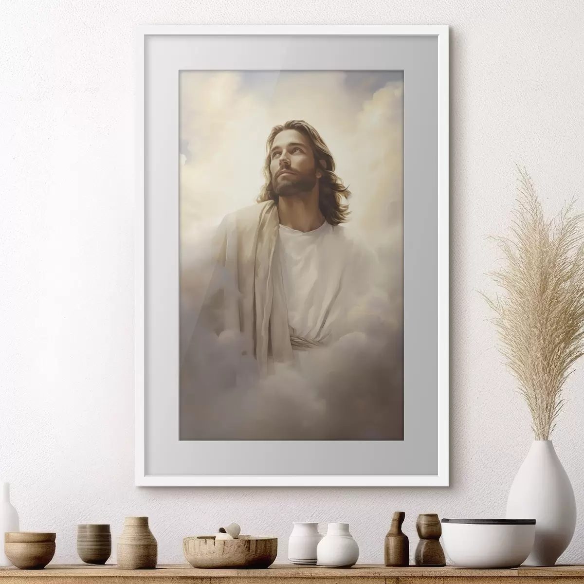 Poster Jésus parmi les nuages f46445