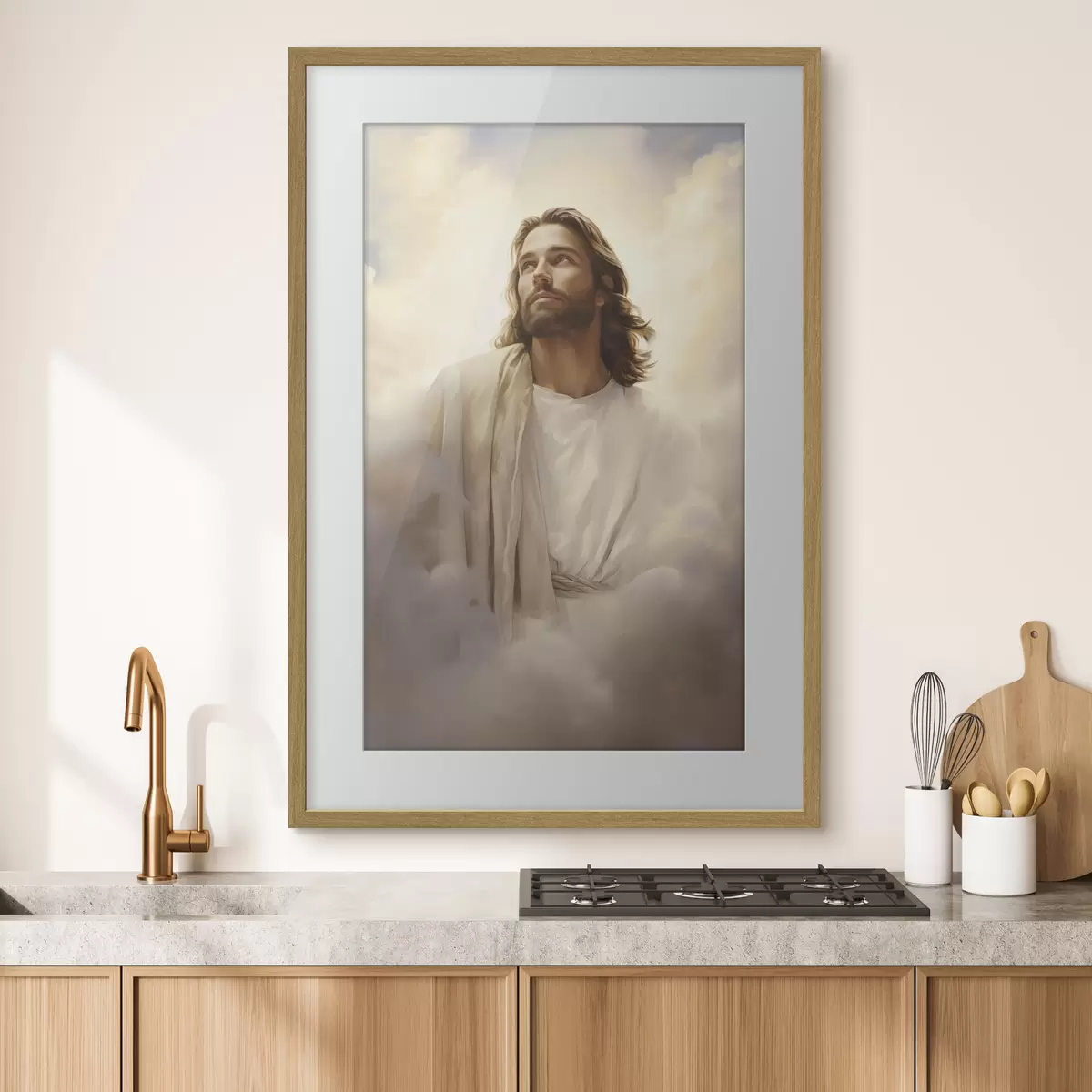 Poster Jésus parmi les nuages f46445