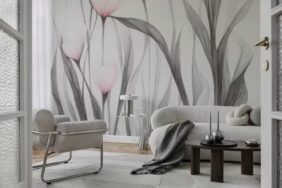 Papier peint Tulipes translucides fragiles w04831v1