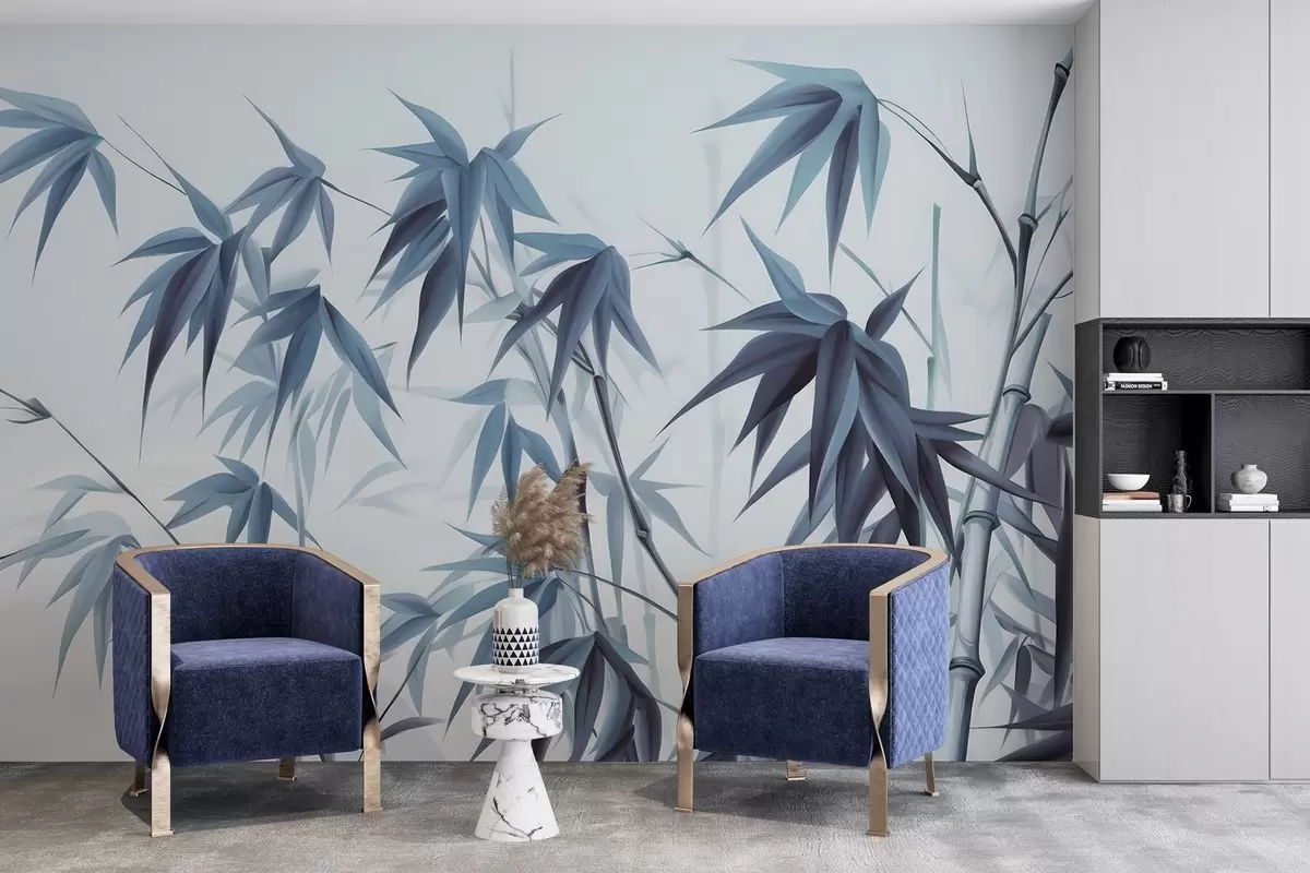 Papier peint Bambou sur fond aquarelle clair w04834v2 buy France - Uwalls.fr Papier peint Bambou sur fond aquarelle clair w04834v2