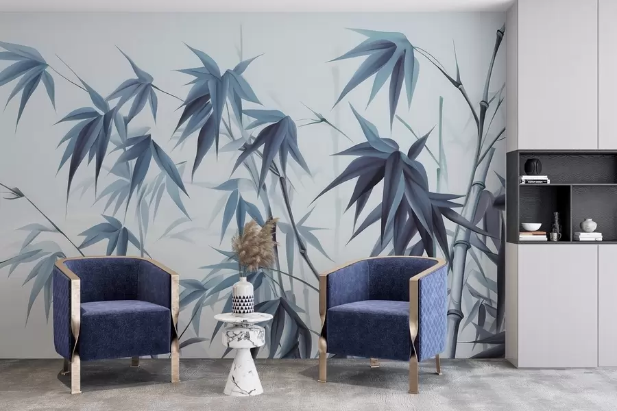 Papier peint Bambou sur fond aquarelle clair w04834v2 buy France - Uwalls.fr Papier peint Bambou sur fond aquarelle clair w04834v2