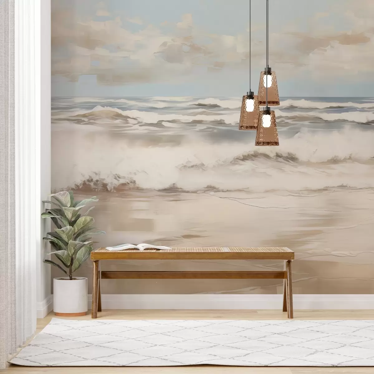 Papier peint Paysage marin pastel w04836