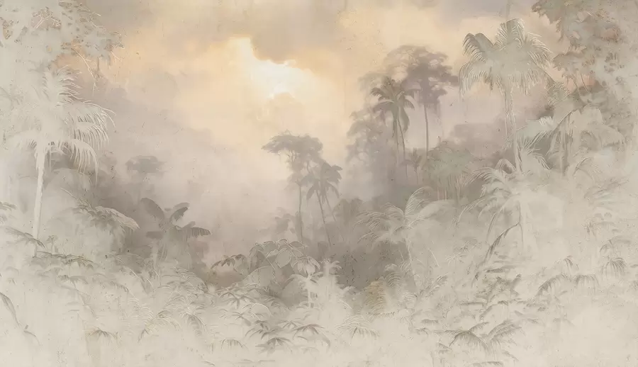 Papier peint Jungle stylisée sur le mur w04839