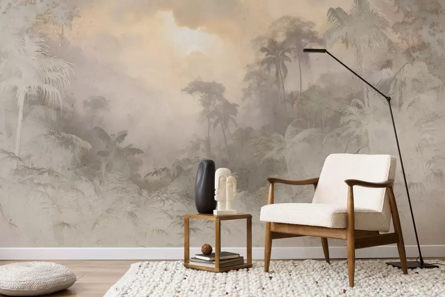 Papier peint Jungle stylisée sur le mur w04839