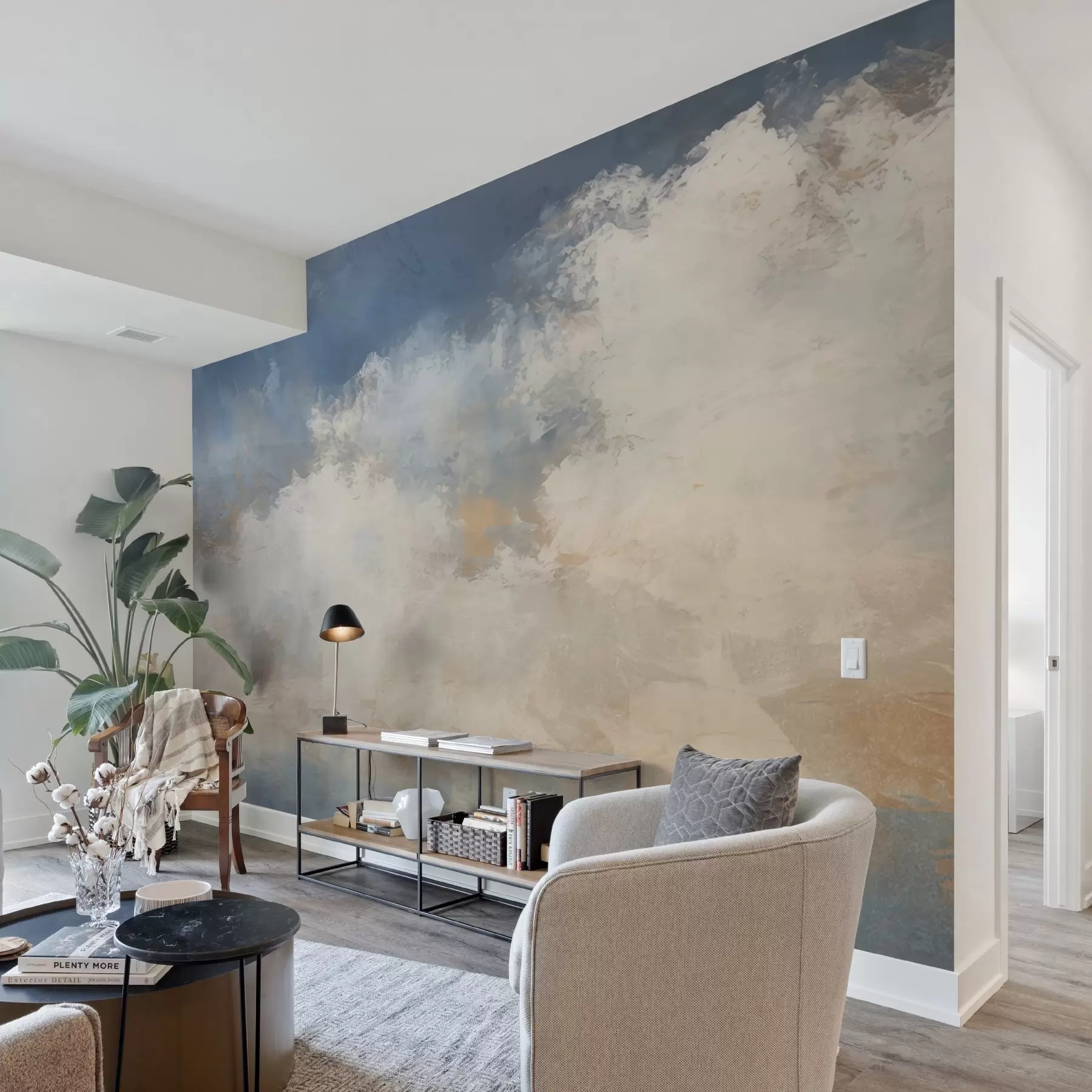 Papier peint Image abstraite de nuages dans un style loft w04841