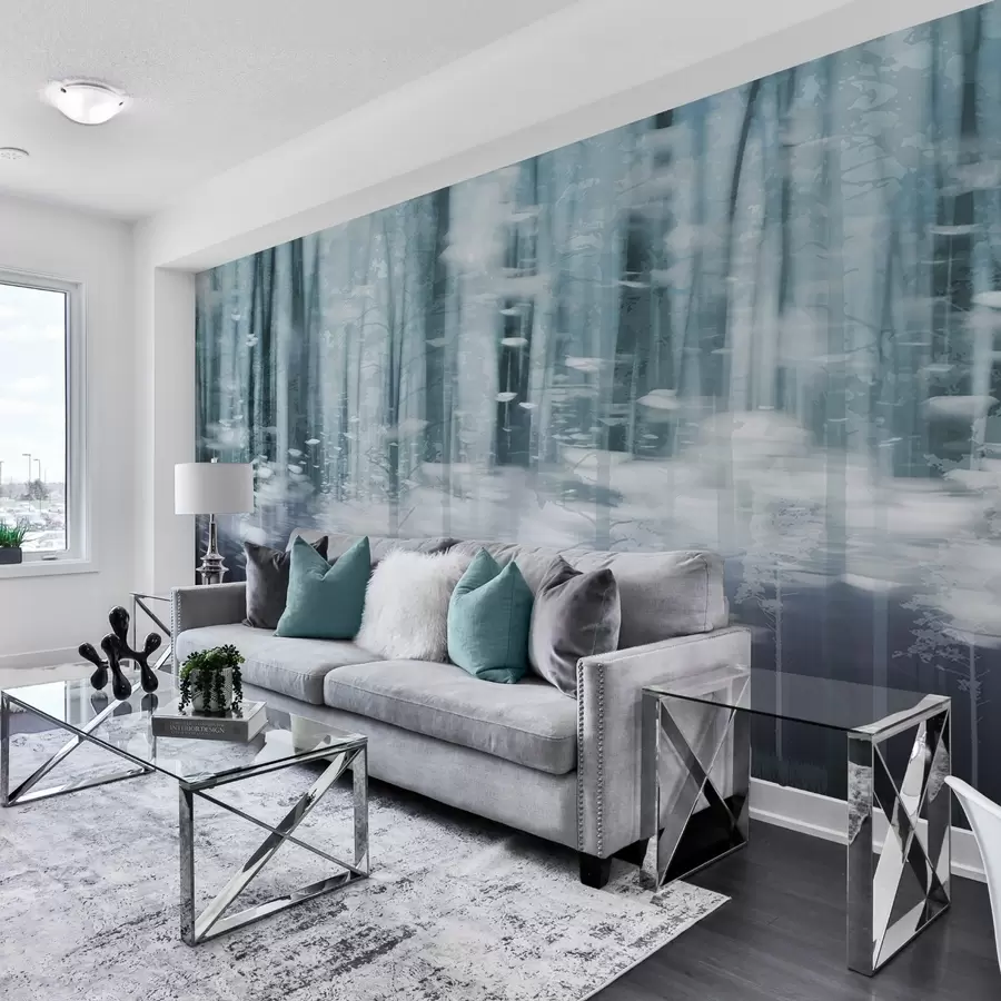 Papier peint Troncs d'arbres stylisés aux couleurs pastel w04844v1