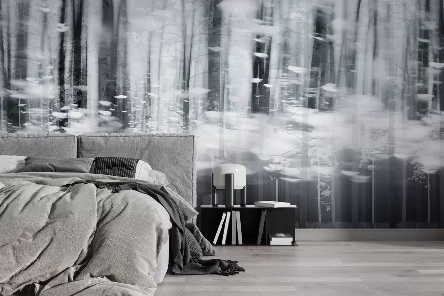 Papier peint Troncs d'arbres stylisés aux couleurs pastel w04844v2