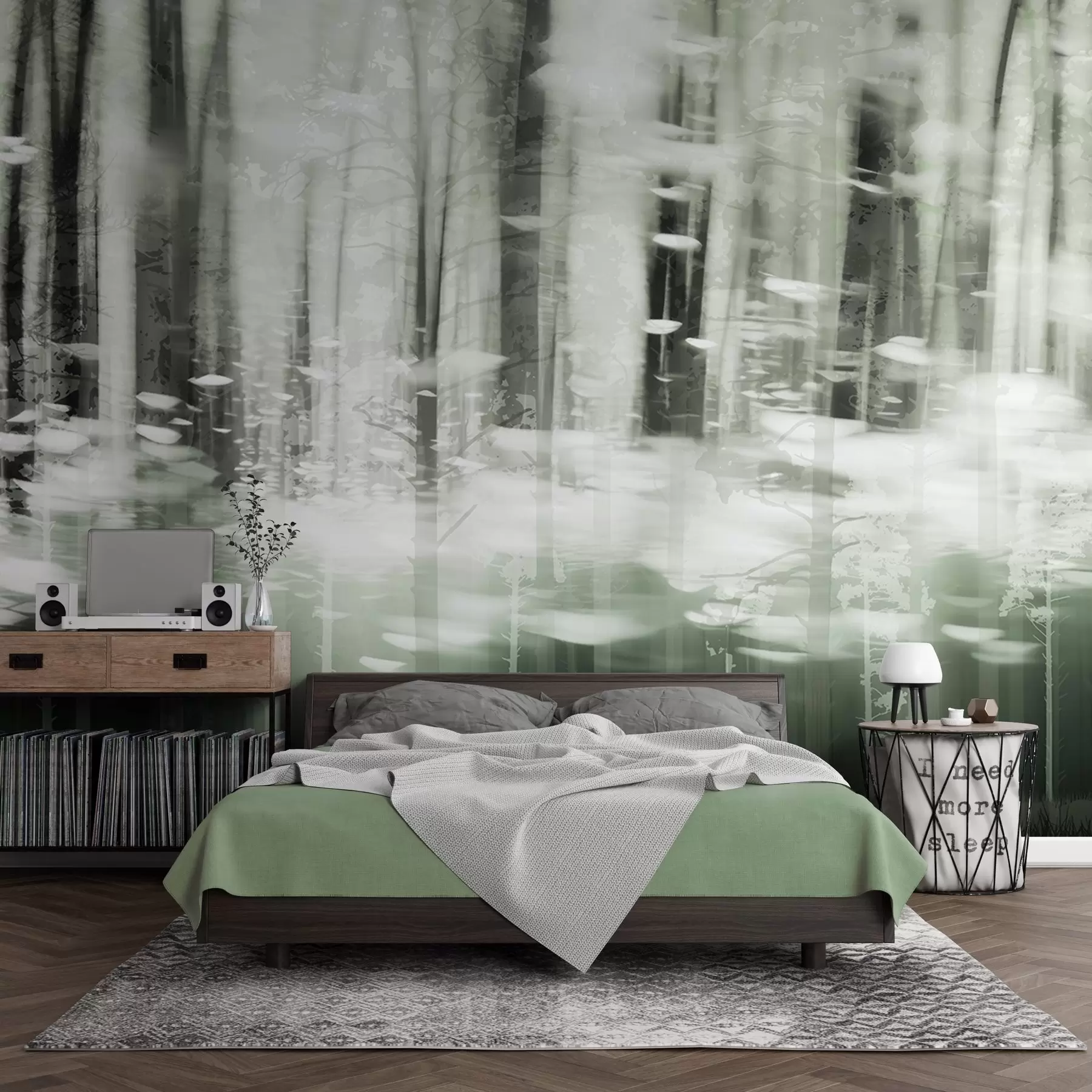 Papier peint Troncs d'arbres stylisés aux couleurs pastel w04844v3