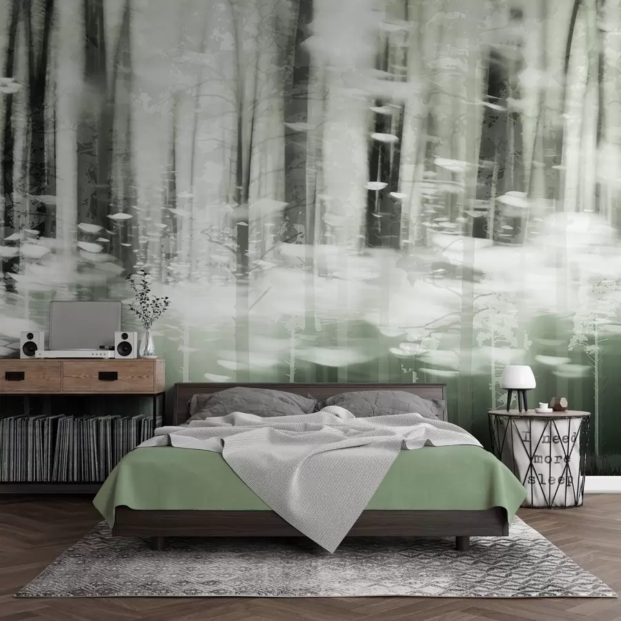 Papier peint Troncs d'arbres stylisés aux couleurs pastel w04844v3