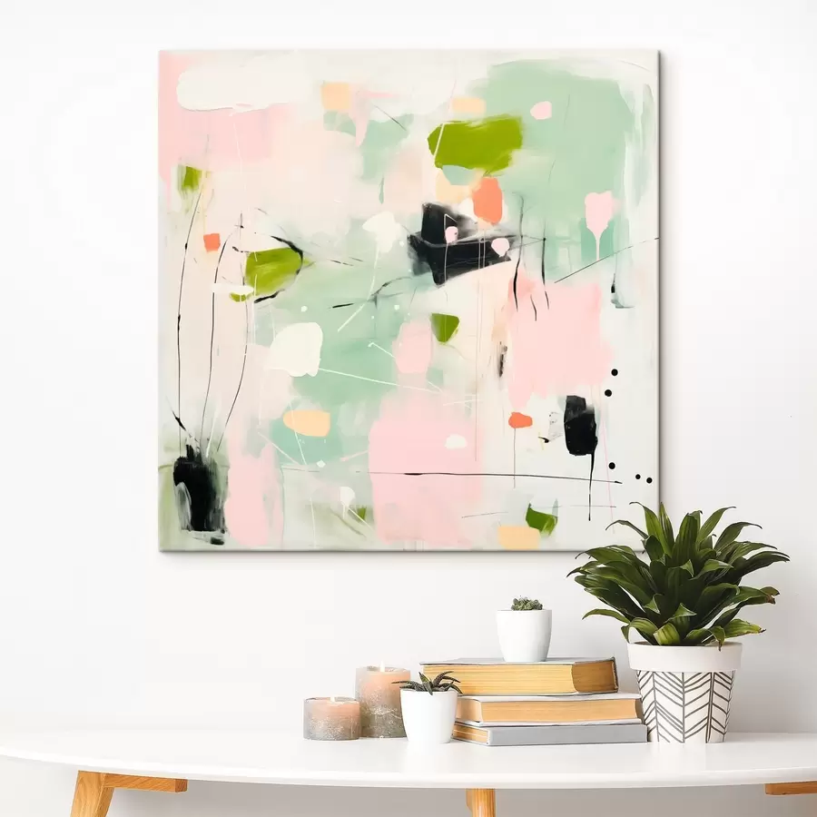 Tableau Rose et menthe, touches pastel s46324 Tableau Rose et menthe, touches pastel s46324