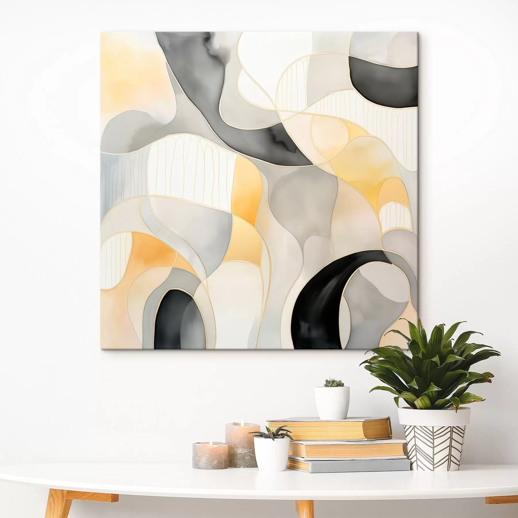 Tableau Formes ondulées dans le style de l'encre à alcool s46329