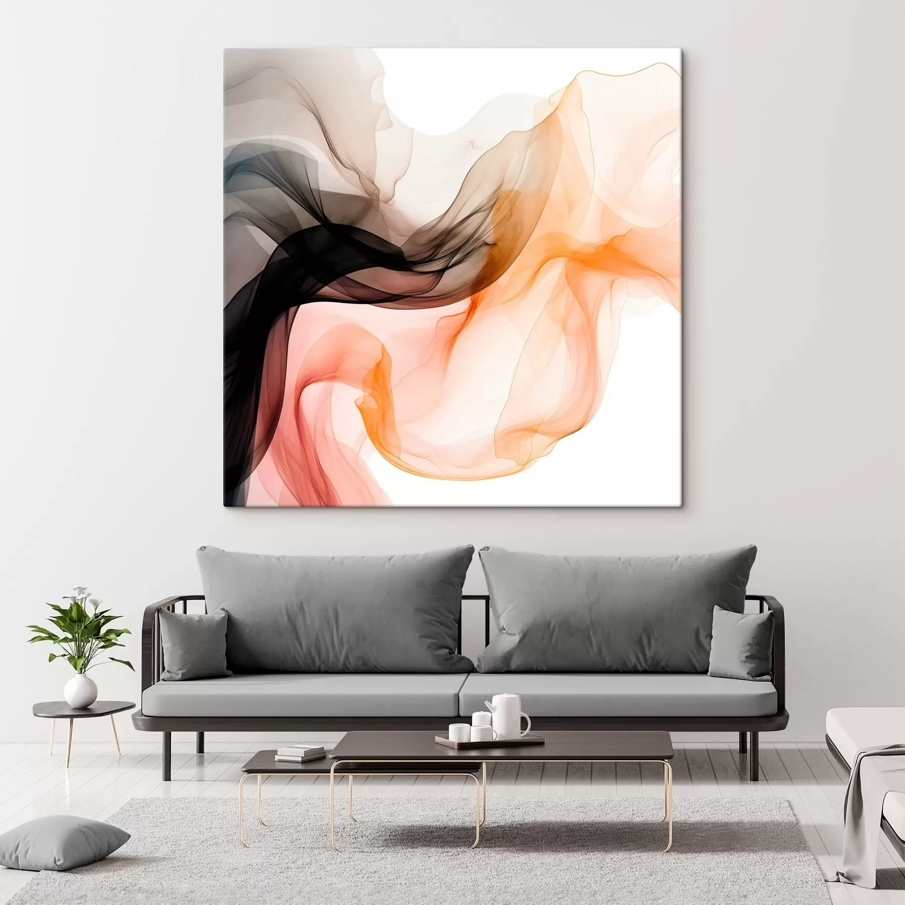 Tableau Flux d'air, abstraction transparente s46332