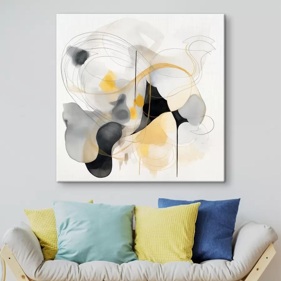 Tableau Lignes chaotiques et taches dans un style moderne s46335 Tableau Lignes chaotiques et taches dans un style moderne s46335