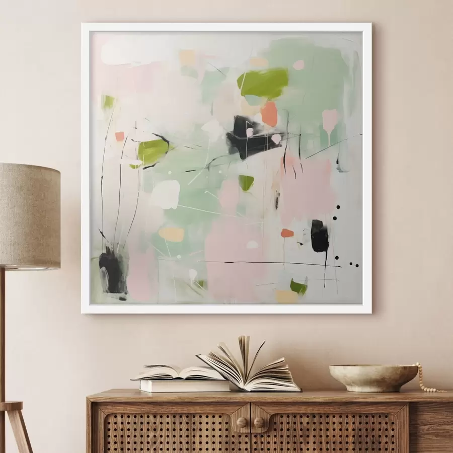 Papier peint Rose et menthe, touches pastel f46324