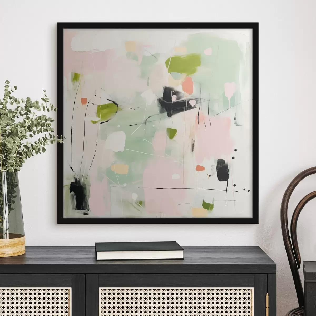 Poster Rose et menthe, touches pastel f46324