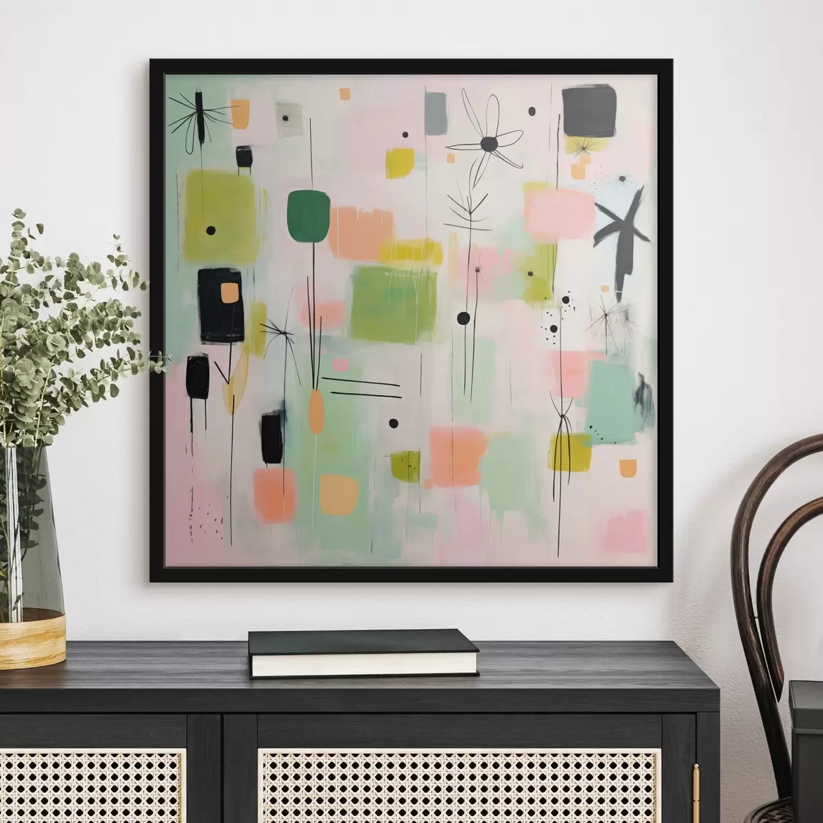 Poster Fleurs abstraites, composition lumineuse dans un style huile f46325