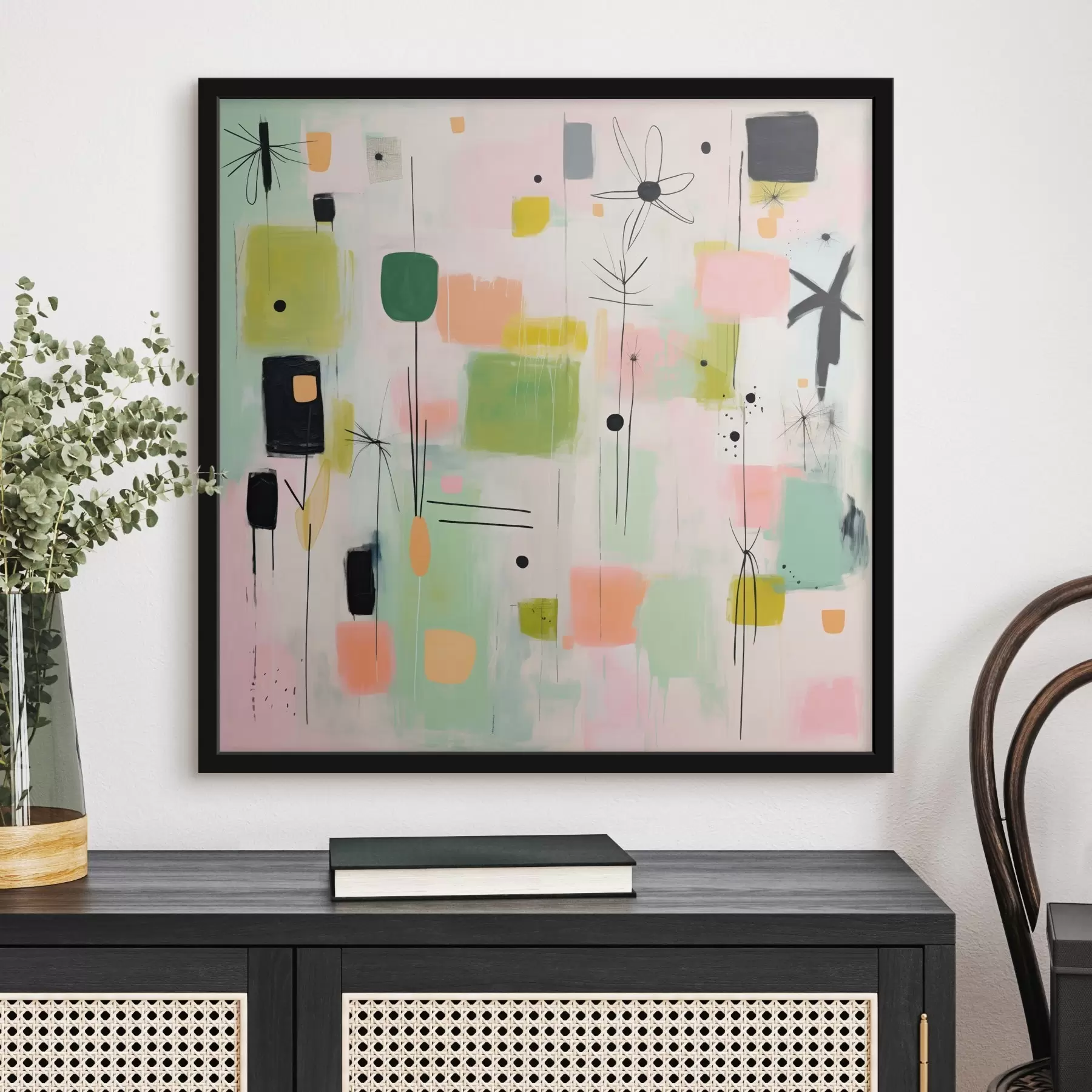 Papier peint Fleurs abstraites, composition lumineuse dans un style huile f46325