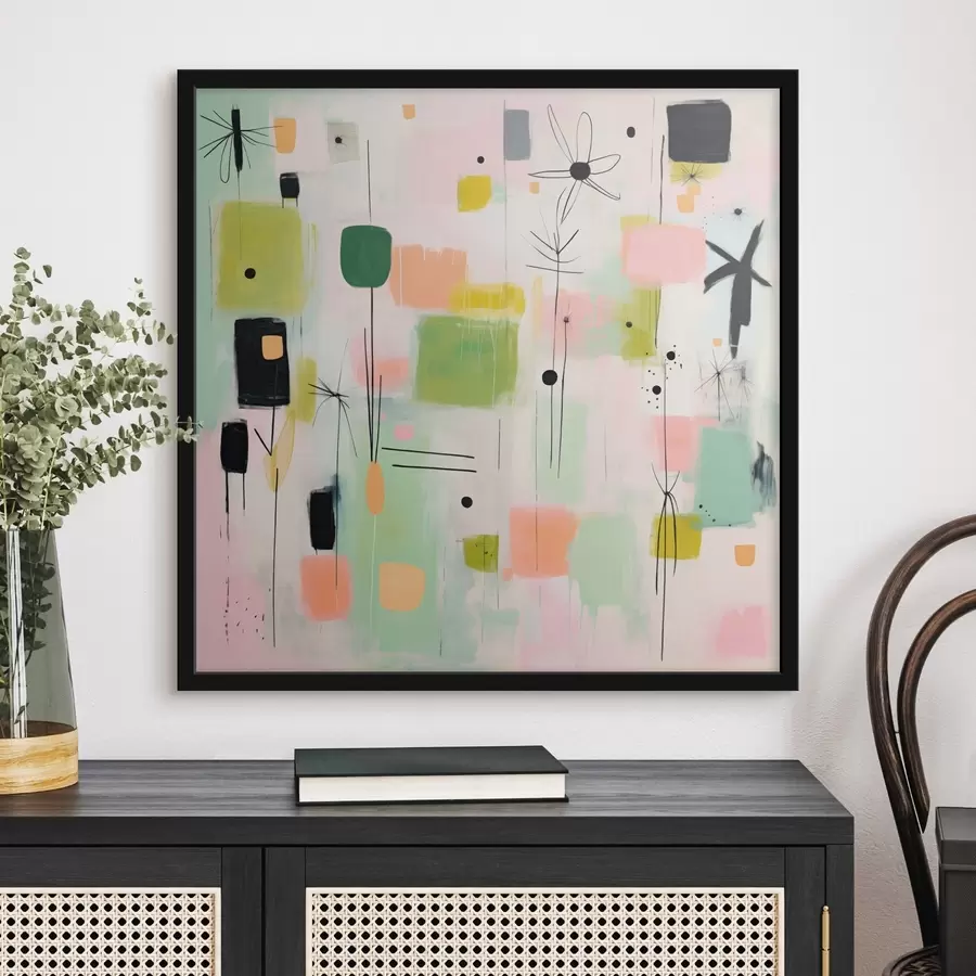 Papier peint Fleurs abstraites, composition lumineuse dans un style huile f46325