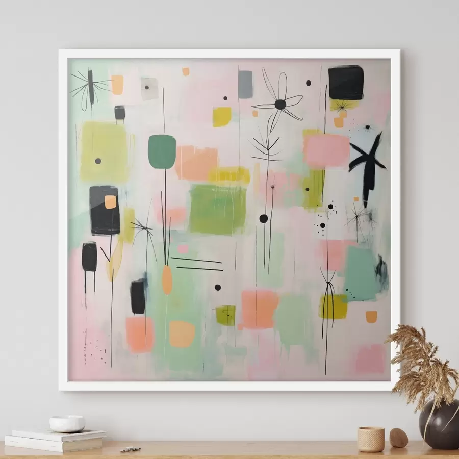 Papier peint Fleurs abstraites, composition lumineuse dans un style huile f46325