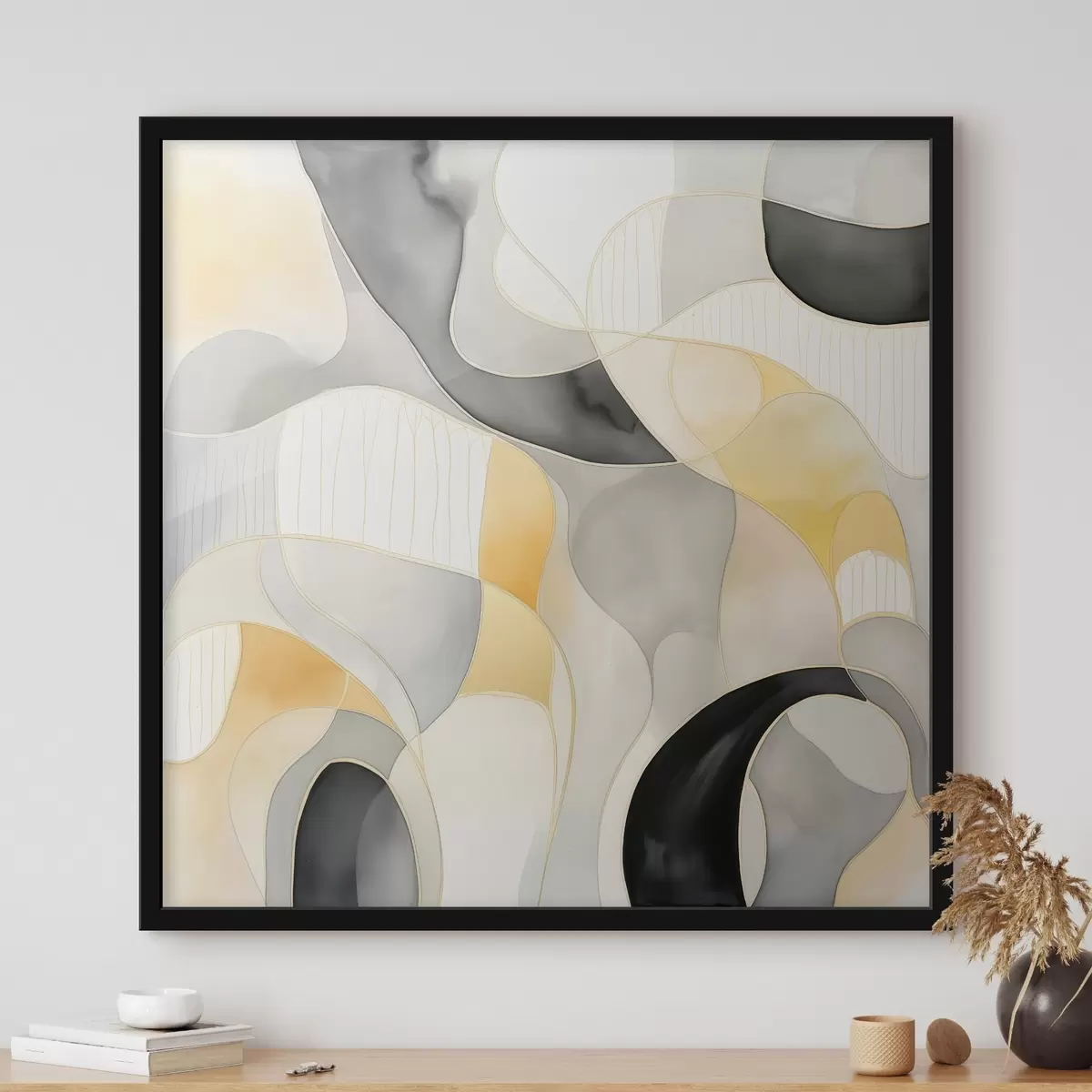 Poster Formes ondulées dans le style de l'encre à alcool f46329