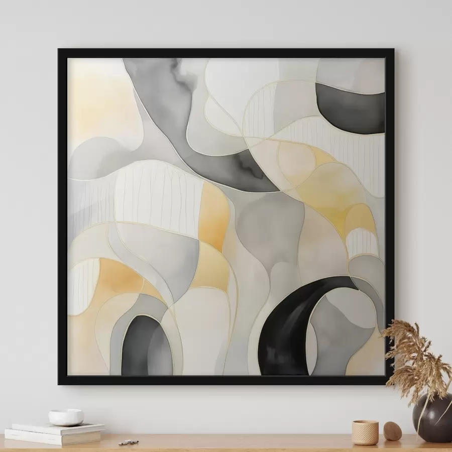 Papier peint Formes ondulées dans le style de l'encre à alcool f46329