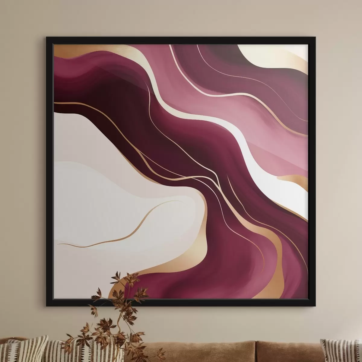 Poster Formes douces, palette de couleurs raisin et rose f46330