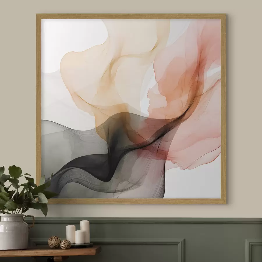 Papier peint Débordements de corail et de gris dans un style délicat f46333