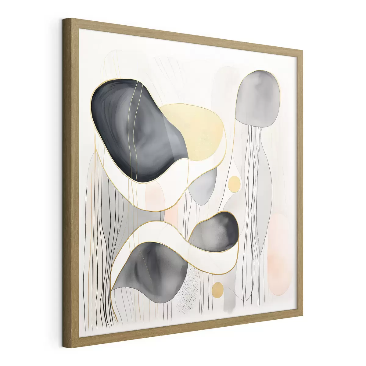Poster Composition neutre, taches grises et sableuses dans un style moderne f46334