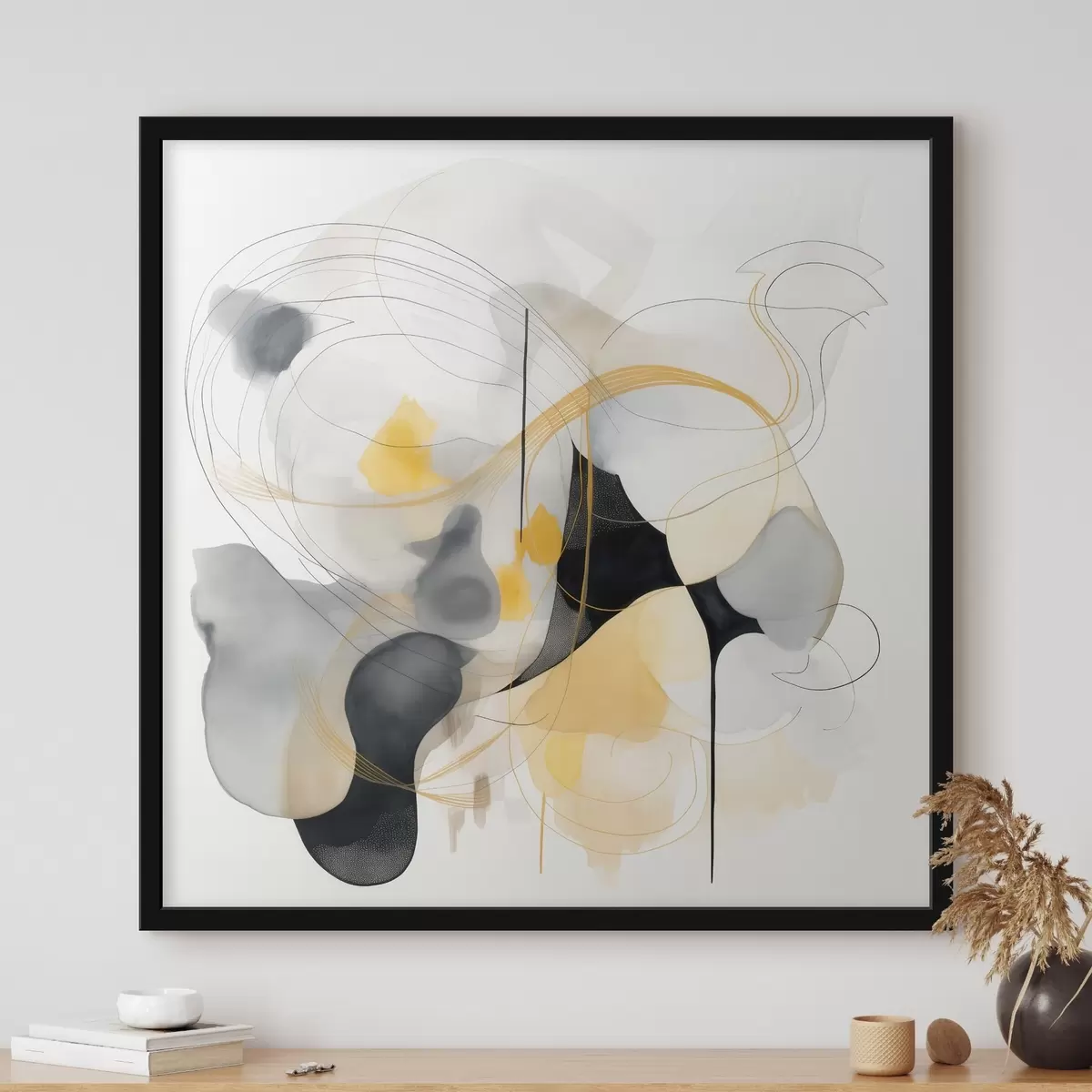 Poster Lignes chaotiques et taches dans un style moderne f46335